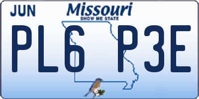 MO license plate PL6P3E