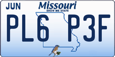 MO license plate PL6P3F