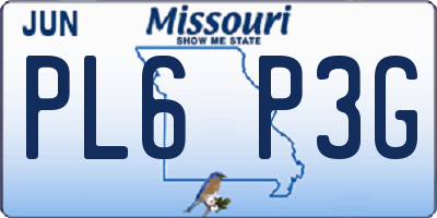 MO license plate PL6P3G