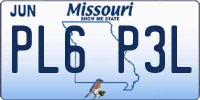 MO license plate PL6P3L