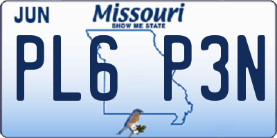 MO license plate PL6P3N