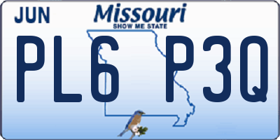 MO license plate PL6P3Q