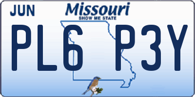 MO license plate PL6P3Y