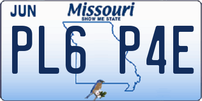 MO license plate PL6P4E