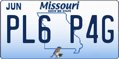MO license plate PL6P4G