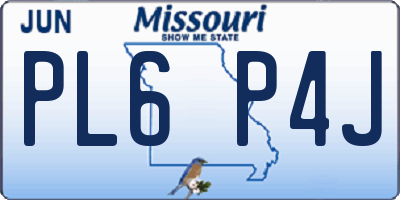 MO license plate PL6P4J
