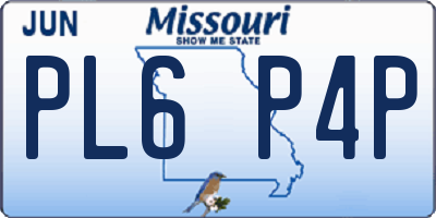 MO license plate PL6P4P