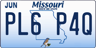 MO license plate PL6P4Q