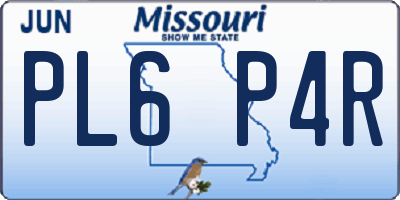 MO license plate PL6P4R