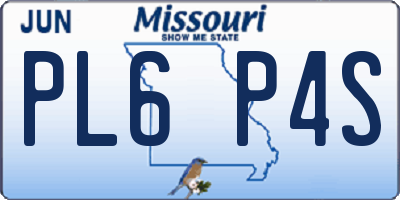 MO license plate PL6P4S