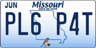 MO license plate PL6P4T