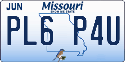 MO license plate PL6P4U