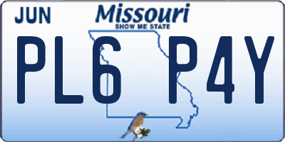 MO license plate PL6P4Y
