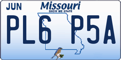 MO license plate PL6P5A