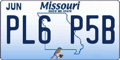 MO license plate PL6P5B