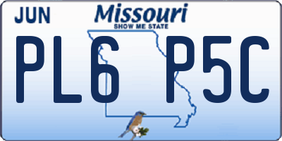 MO license plate PL6P5C