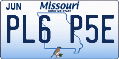 MO license plate PL6P5E