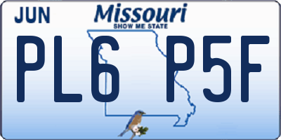 MO license plate PL6P5F
