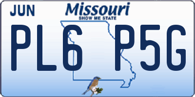 MO license plate PL6P5G
