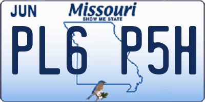 MO license plate PL6P5H