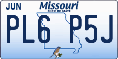 MO license plate PL6P5J