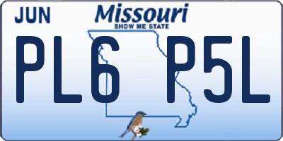 MO license plate PL6P5L