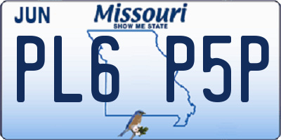 MO license plate PL6P5P