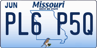 MO license plate PL6P5Q