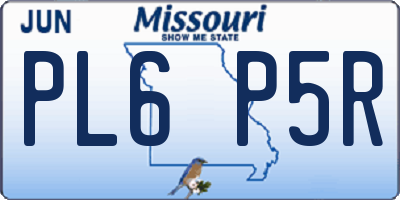 MO license plate PL6P5R