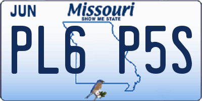 MO license plate PL6P5S