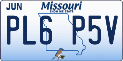 MO license plate PL6P5V