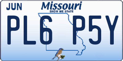 MO license plate PL6P5Y