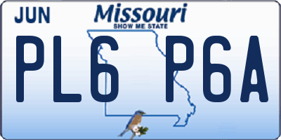 MO license plate PL6P6A
