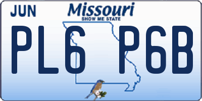 MO license plate PL6P6B