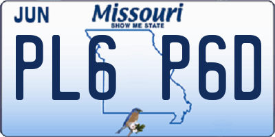 MO license plate PL6P6D