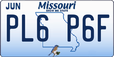 MO license plate PL6P6F