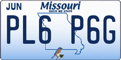MO license plate PL6P6G