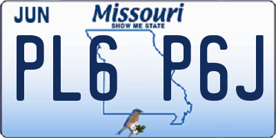 MO license plate PL6P6J