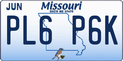 MO license plate PL6P6K