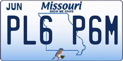 MO license plate PL6P6M