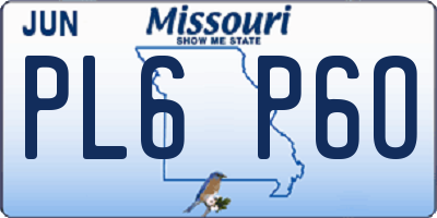 MO license plate PL6P6O