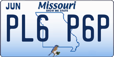 MO license plate PL6P6P
