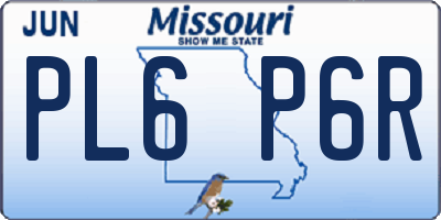 MO license plate PL6P6R