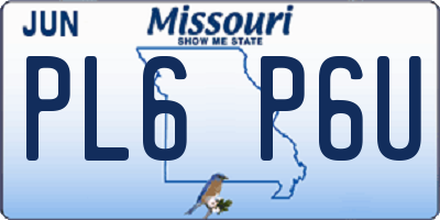 MO license plate PL6P6U
