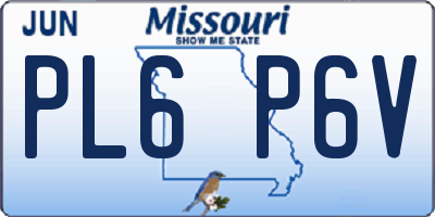 MO license plate PL6P6V