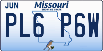 MO license plate PL6P6W