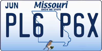 MO license plate PL6P6X