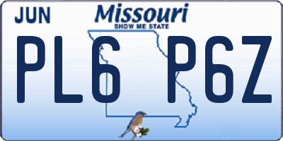 MO license plate PL6P6Z