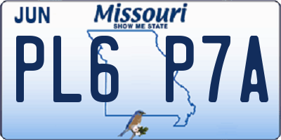 MO license plate PL6P7A