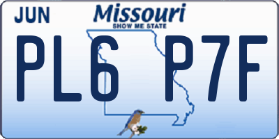 MO license plate PL6P7F